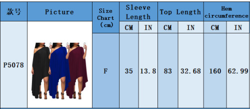Solid Slash Shoulder Bat Sleeves Loose Dress(Free Size)