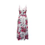 Floral Print V Neck Straps Resort Dress