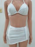 Fashion Sexy Halter Neck Bikini Skirt Three-Piece Swimsuit