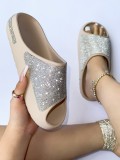 Women's Slippers Rhinestone Thick Bottom Slippers Slides Slipper