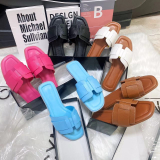 Women Flat Slippers Summer Outdoor Wear Soft Sole Slippers Square Toe Slippers