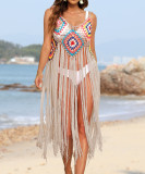 Tassel Crocheting Beach Holidays Dress Bikini Cover Up