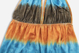 Sexy Tie Dye Boho Cami Backless Maxi Dress Beach Dress