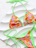 Floral Bikini Tie Sides Triangle Swimwear