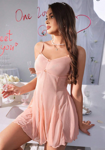 Pink Sexy Night Dress Women Lingerie