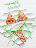 Floral Bikini Tie Sides Triangle Swimwear