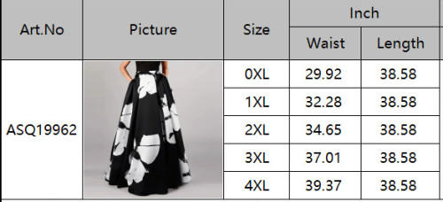 Plus Size Printed Elegant Loose Long Skirt