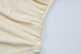 Solid Slash Shoulder Top and Long Skirt 2 piece set