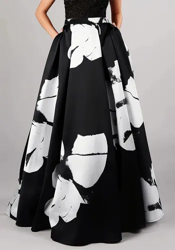 Plus Size Printed Elegant Loose Long Skirt