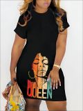 Plus Size Graphic Printed Casual Dress