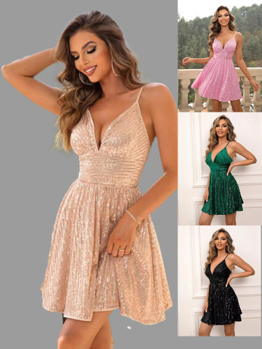 Sequin Party Sexy Short Cami Dress