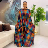 Sexy Printed Cape Sleeveless Top Wide-Leg Loose Pants 2 Piece Set