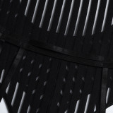 Sexy Garter Lingerie Strap Striped See-Through One-Piece Bodysuit