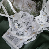 White See-Through Lace Sexy Lingerie Bra Pantie Set