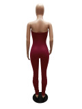 Fashionable Sexy Long Tight Low Back Strapless Stack Jumpsuit