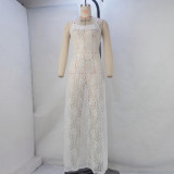 Sexy White Lace See-Through Long Strap Dress