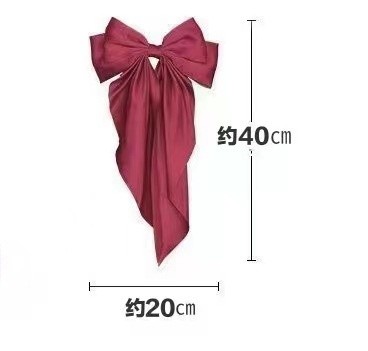 Wholesale Hair Accessories 1 Pieces Satin Retro Large Bow Hairpin Clip