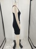 Black Pin Sleeveless Bodycon Tank Dress