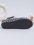 Casual  Leopard Print Strap Wedge Sandals Plus Size Shoes