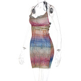 Sexy See-Through Halter Backless Bodycon Dress