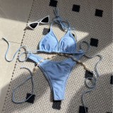 Solid Sexy Shell Chain Bikini Set