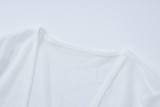 Sexy Short Sleeve Shrug Top and Printed Dress 2PCS Set