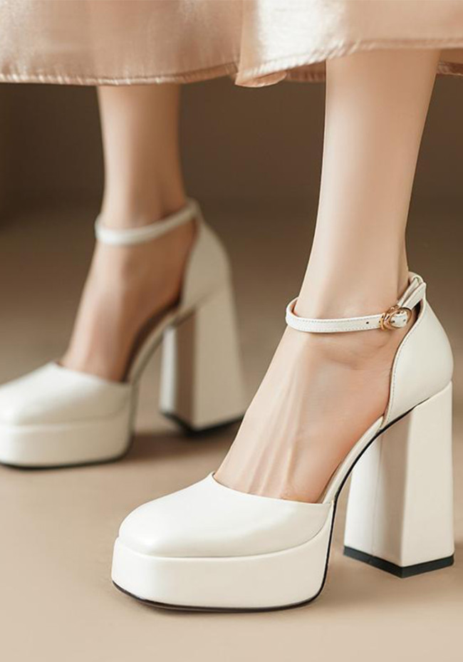 Womens Sandal High Heels Waterproof Platforms Thick Heels Shoes