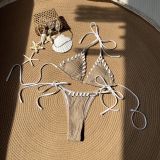 Sexy Lace-Up Contrast Bikini Set