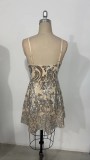Sexy Sequined Cami Short Dress