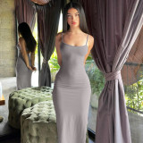 Sexy Low Back Cut Out Strap Maxi Dress