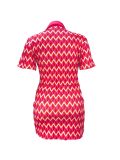 Plus Size Geometric Printed Turn Down Collar Buttoned Short Sleeve Sexy Dress