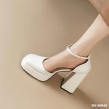 Womens Sandal High Heels Waterproof Platforms Thick Heels Shoes