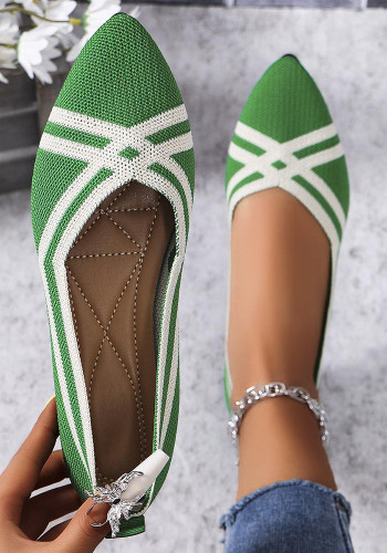 Pointed Toe Knitting Flat Shoes for Women