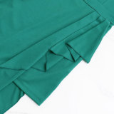 Slash Shoulder Solid Ruffles Irregular Dress