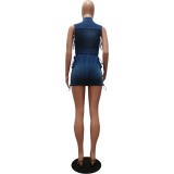 Denim Sleeveless Stretchy Bodycon Mini Dress