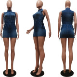 Denim Sleeveless Stretchy Bodycon Mini Dress