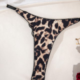 Lace Lingerie Set Leopard Print Bra Pantie Set Sexy Underwear