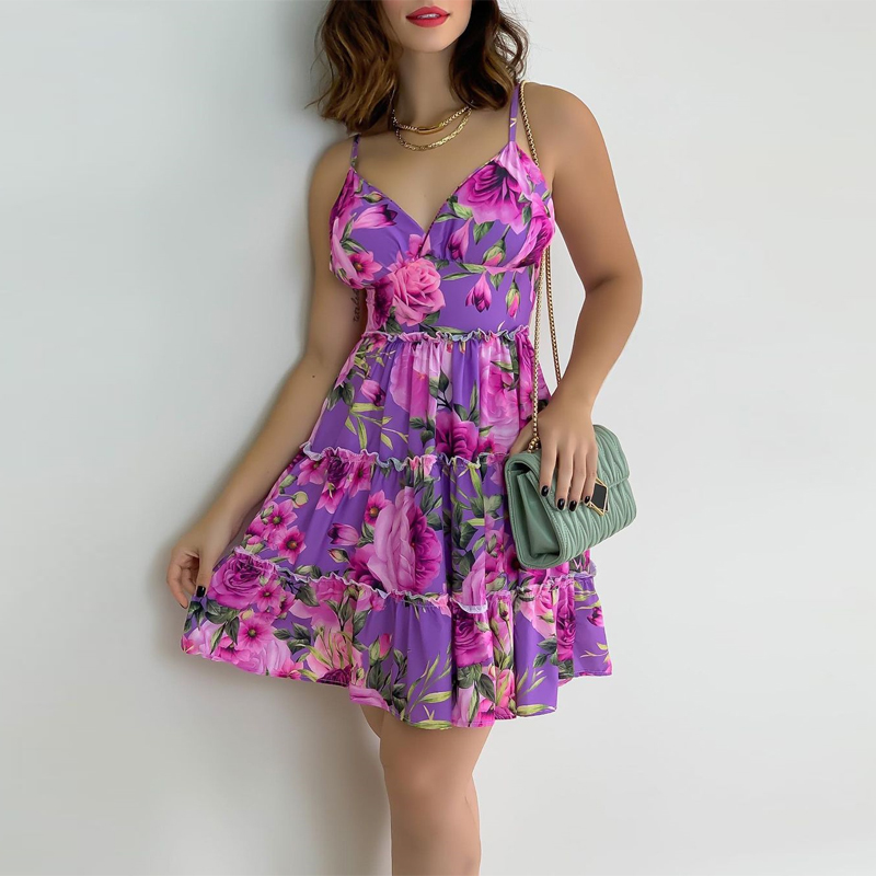 Summer Print Floral Cami Dress