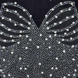 Mesh Rhinestone Sleeveless Long Evening Dress