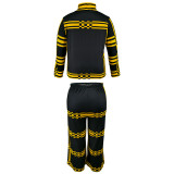 Plus Striped Two Piece Pants Set