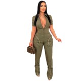 Sexy Zipped Pockets Casual Fashion Jumpsuit