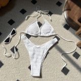Sexy Halter Drawstring Lace-Up Two Pieces swimwear