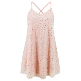 Sexy Sequin Feather Cami Loose A-Line Short Dress