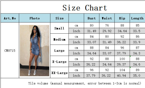 Denim Sleeveless Stretchy Bodycon Mini Dress