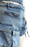 Fashion Strapless Two Piece Denim Pockets Shorts Set