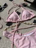 Solid Sexy Shell Chain Bikini Set