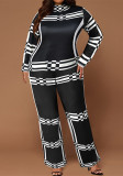 Plus Striped Two Piece Pants Set