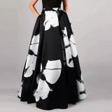 Plus Size Printed Elegant Loose Long Skirt
