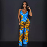 Sexy V-Neck Printed Jumpsuit