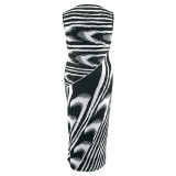 Plus Size Print Striped Sleeveless Long Bodycon Dress